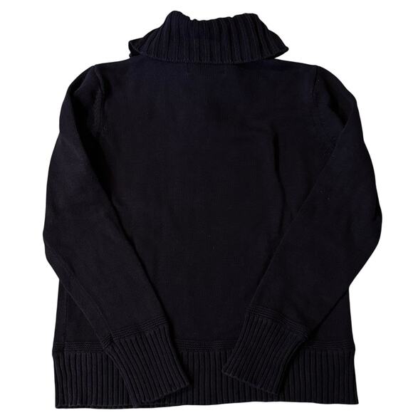 LRL Lauren Jeans Co Blue Label Shawl Sweater Size XL Gold Clasp Rib Detail - Picture 2 of 6